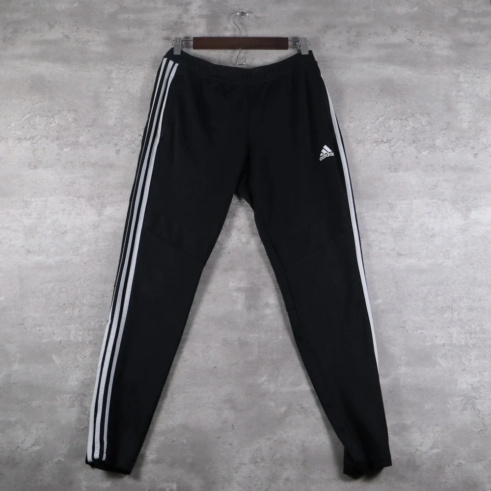 modern adidas track pants slim black white stripes mens m